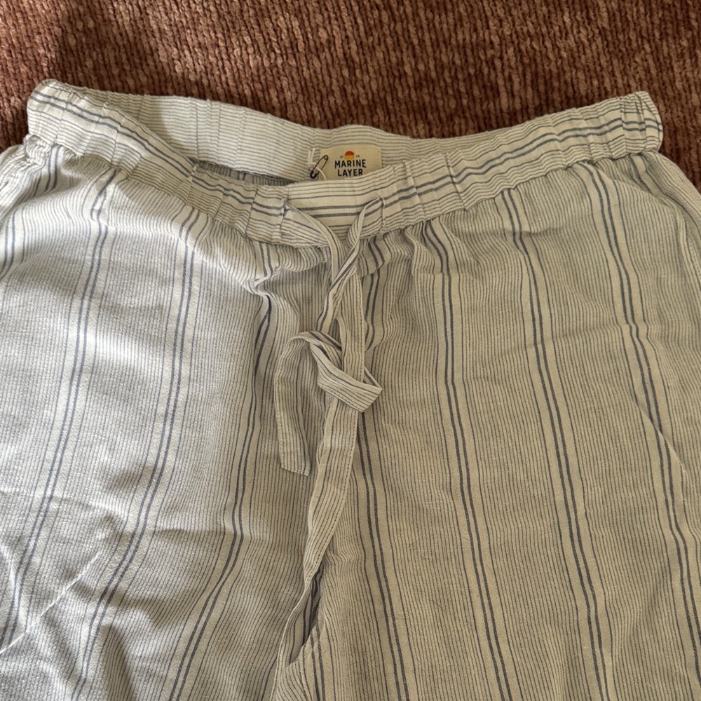 Marine Layer Blue and White Striped Pants